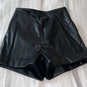 Leather shorts